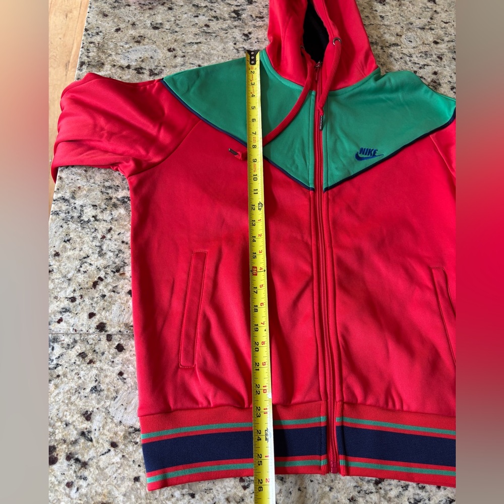 Retro Red and Green Zip-Up Hoodie Pants Track Suit - Picture 10 of 14
